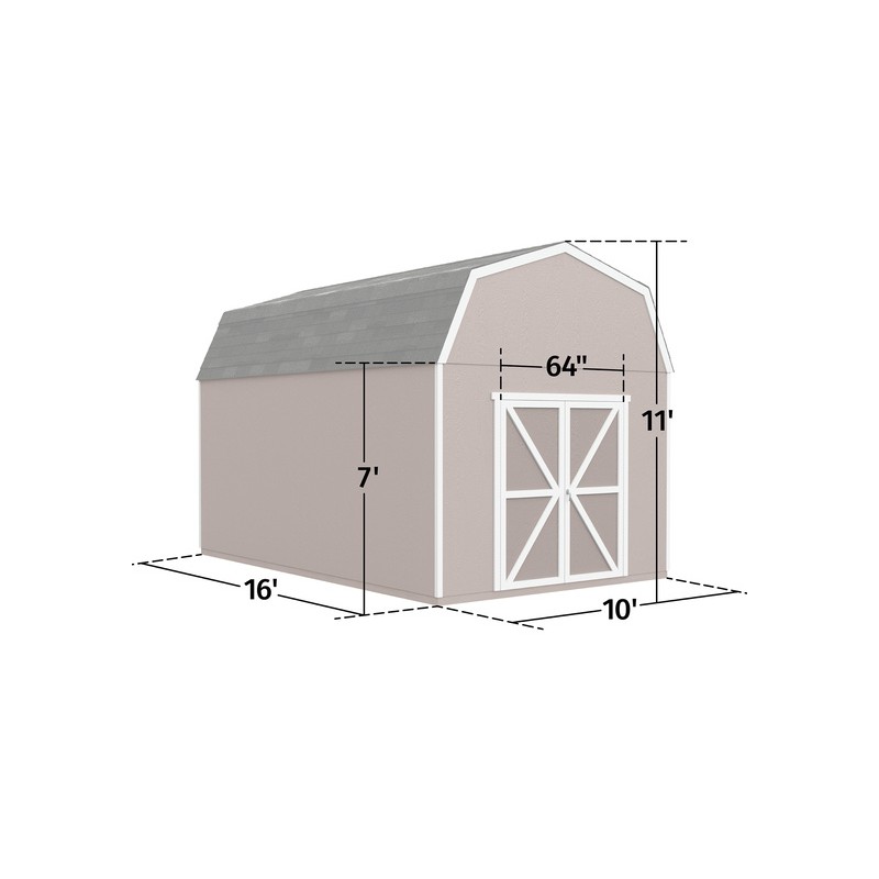 Handy Home 10x16 Braymore Wood Storage Shed Kit w/ Floor (19458-0)