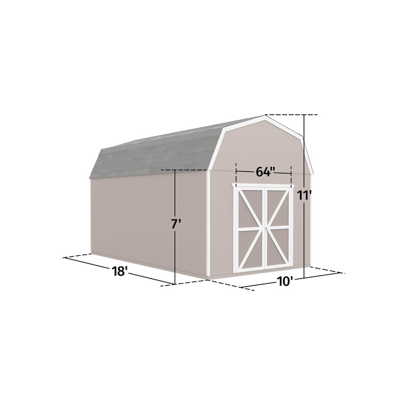 Handy Home 10x18 Braymore Wood Storage Shed Kit w/ Floor (19466-5)
