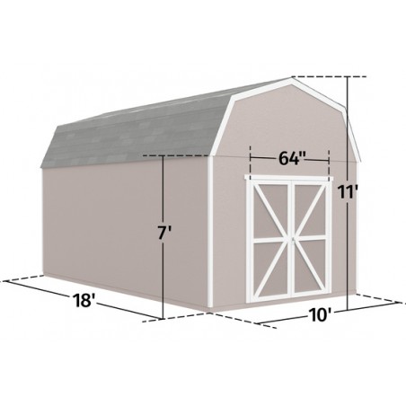 Handy Home 10x18 Braymore Wood Storage Shed Kit w/ Floor (19466-5)