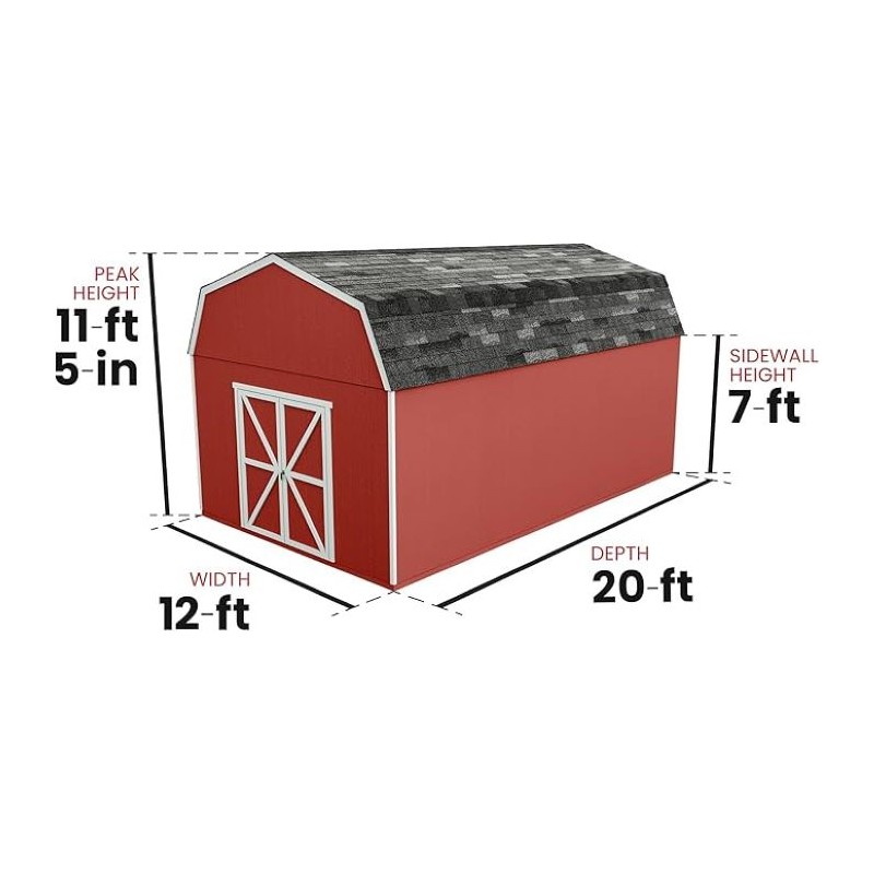 Handy Home 12x20 Hudson Wood Storage Shed Kit (19445-0)