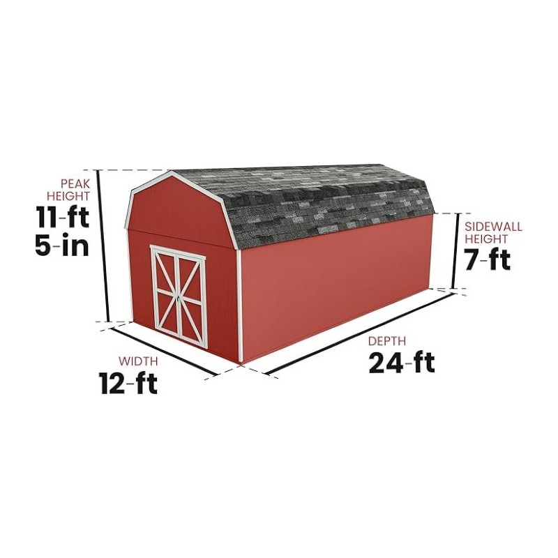 Handy Home 12x24 Hudson Wood Storage Shed Kit w/ Floor (19448-1)