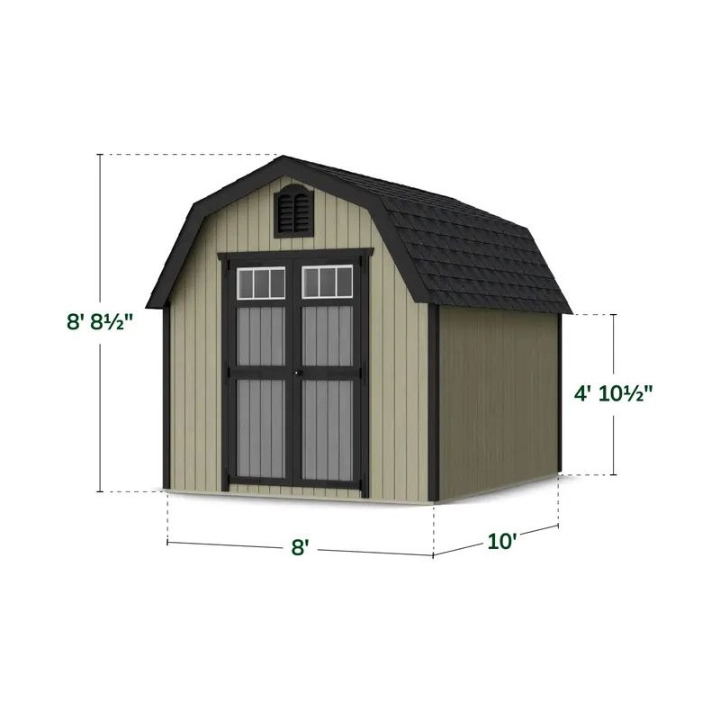 Little Cottage Co. 8x10 Colonial Greenfield Wood Barn Kit - (8x10 GCGS-PC)