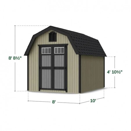 Little Cottage Co. 8x10 Colonial Greenfield Wood Barn Kit - (8x10 GCGS-PC)