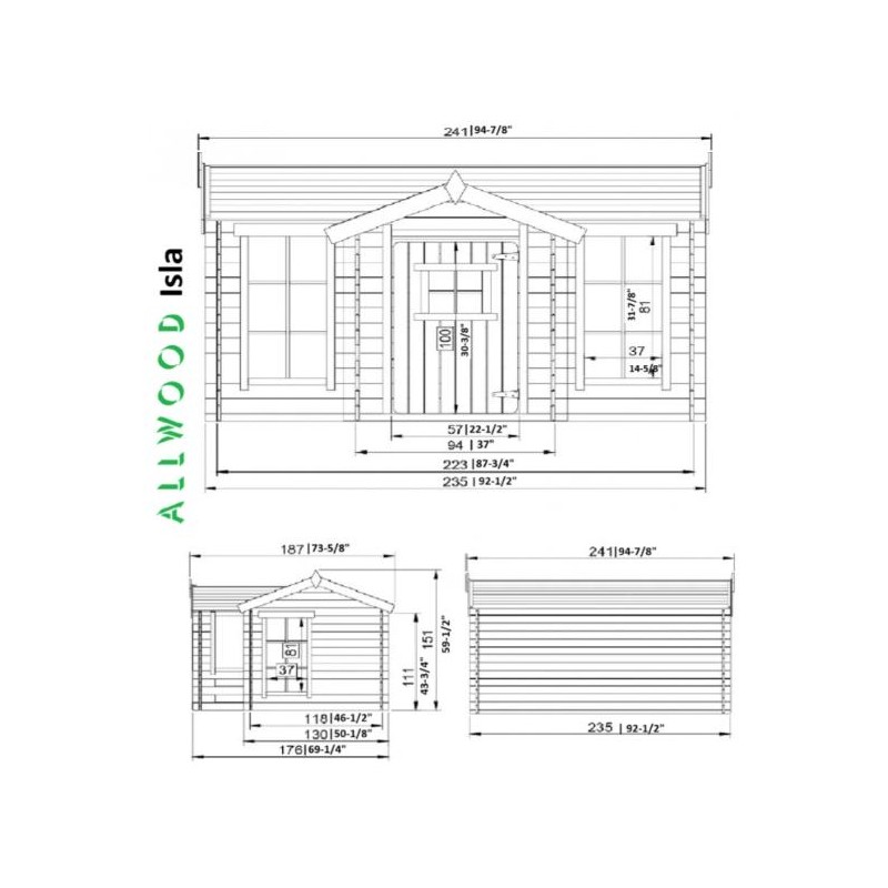 Allwood Isla Wooden Outdoor Playhouse Kit (M520)