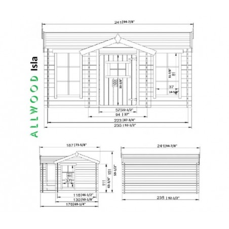Allwood Isla Wooden Outdoor Playhouse Kit (M520)