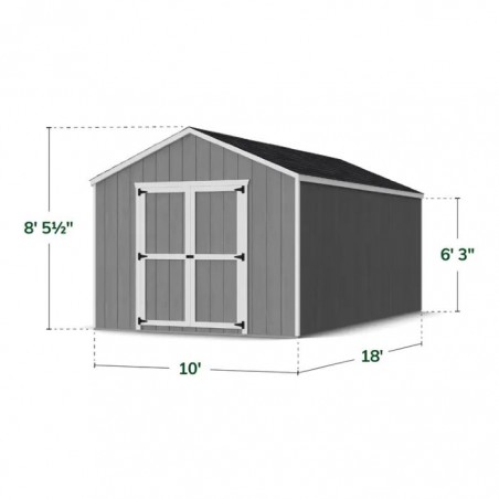 Little Cottage Co. 10x18 Value Gable Wood Storage Shed Kit (10x18 VGS-PC)