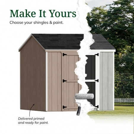 Little Cottage Co. 8x8 Value Gable Wood Storage Shed Kit with Side Entry - (8x8 VGS-SE-PC)