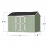 Little Cottage Co. 8x12 Value Gable Wood Storage Shed Kit with Side Entry - (8x12 VGS-SE-PC)