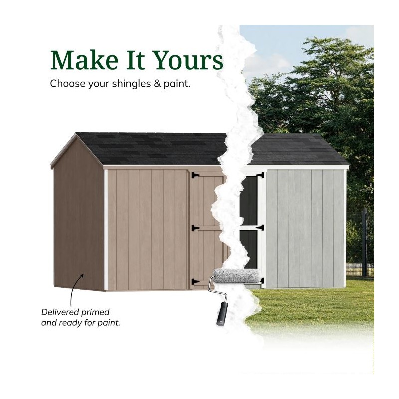 Little Cottage Co. 8x14 Value Gable Wood Storage Shed Kit with Side Entry - (8x14 VGS-SE-PC)