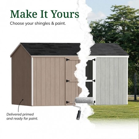Little Cottage Co. 8x14 Value Gable Wood Storage Shed Kit with Side Entry - (8x14 VGS-SE-PC)