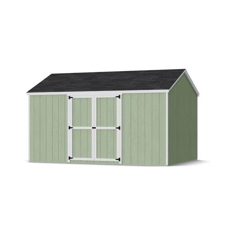 Little Cottage Co. 10x14 Value Gable Wood Storage Shed Kit with Side Entry - (10x14 VGS-SE-PC)