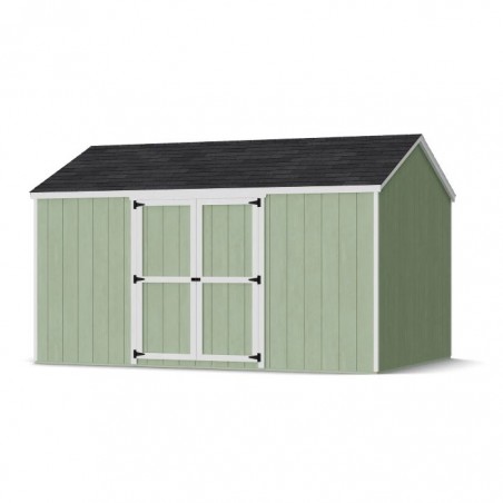 Little Cottage Co. 10x14 Value Gable Wood Storage Shed Kit with Side Entry - (10x14 VGS-SE-PC)