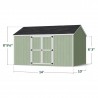 Little Cottage Co. 10x14 Value Gable Wood Storage Shed Kit with Side Entry - (10x14 VGS-SE-PC)