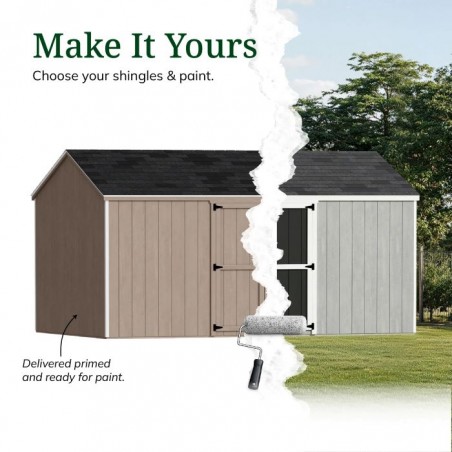 Little Cottage Co. 10x20 Value Gable Wood Storage Shed Kit with Side Entry - (10x20 VGS-SE-PC)