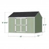 Little Cottage Co. 12x12 Value Gable Wood Storage Shed Kit with Side Entry - (12x12 VGS-SE-PC)