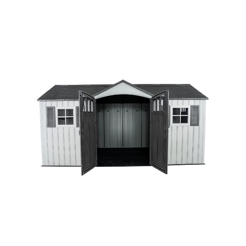 Lifetime Dual Entry 15x8 Outdoor Storage Shed - Gray Matters (60407)