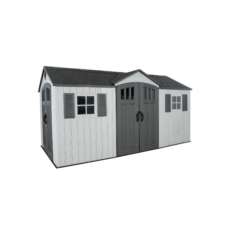 Lifetime Dual Entry 15x8 Outdoor Storage Shed - Gray Matters (60407)