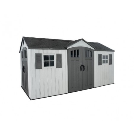 Lifetime Dual Entry 15x8 Outdoor Storage Shed - Gray Matters (60407)