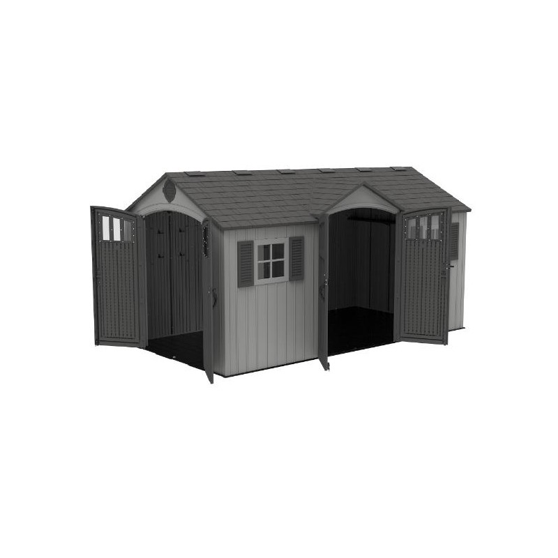 Lifetime Dual Entry 15x8 Outdoor Storage Shed - Gray Matters (60407)