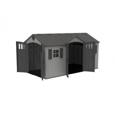 Lifetime Dual Entry 15x8 Outdoor Storage Shed - Gray Matters (60407)