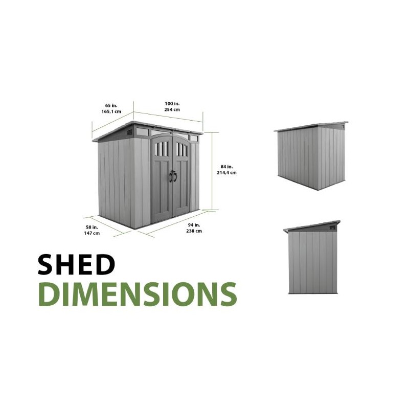 Lifetime Modern 8 ft. X 5 ft. Shed Kit - Storm Dust (60435)
