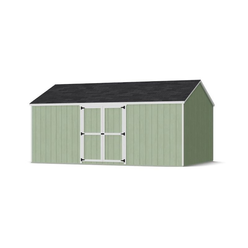 Little Cottage Co. 12x18 Value Gable Wood Storage Shed Kit with Side Entry - (12x18 VGS-SE-PC)