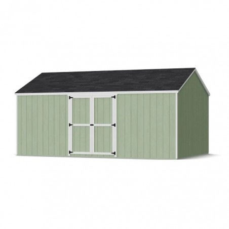 Little Cottage Co. 12x18 Value Gable Wood Storage Shed Kit with Side Entry - (12x18 VGS-SE-PC)