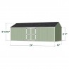 Little Cottage Co. 12x24 Value Gable Wood Storage Shed Kit with Side Entry - (12x24 VGS-SE-PC)