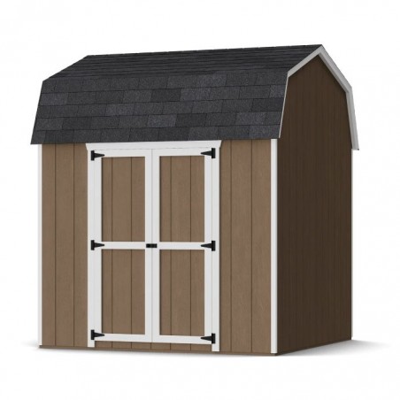 Little Cottage Co. 8x8 Value Gambrel Wood Barn Kit with 6' Sidewalls & Side Entry - (8x8 VGB-6-SE-PC)