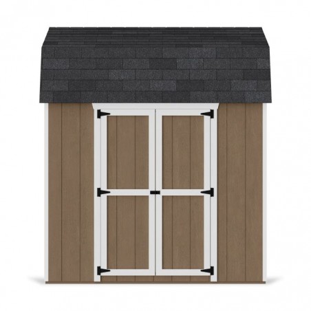 Little Cottage Co. 8x8 Value Gambrel Wood Barn Kit with 6' Sidewalls & Side Entry - (8x8 VGB-6-SE-PC)