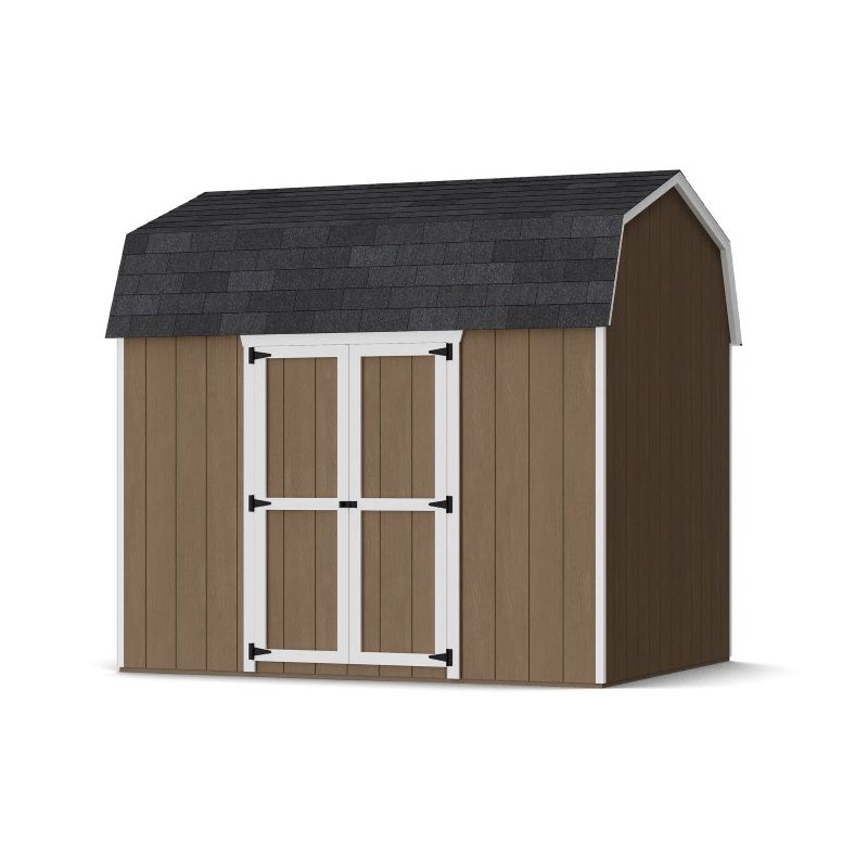 Little Cottage Co. 8x10 Value Gambrel Wood Barn Kit with 6' Sidewalls & Side Entry - (8x10 VGB-6-SE-PC)