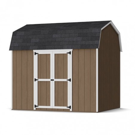 Little Cottage Co. 8x10 Value Gambrel Wood Barn Kit with 6' Sidewalls & Side Entry - (8x10 VGB-6-SE-PC)