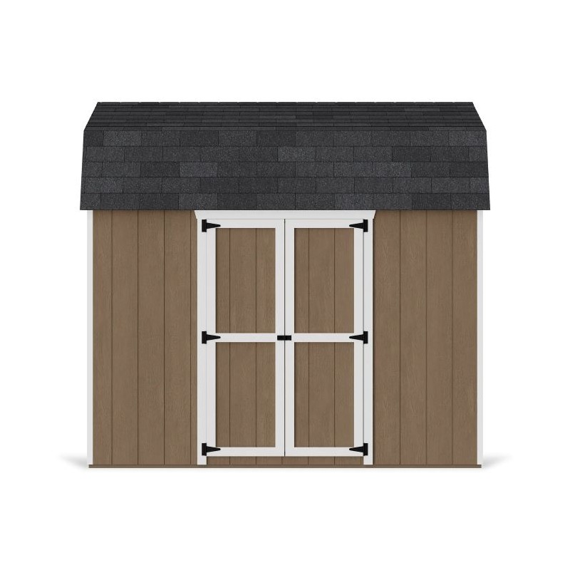 Little Cottage Co. 8x10 Value Gambrel Wood Barn Kit with 6' Sidewalls & Side Entry - (8x10 VGB-6-SE-PC)