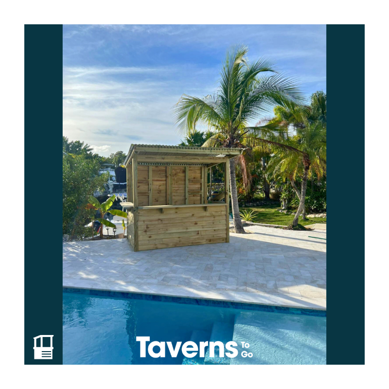 Taverns-To-Go Castlebar 8x5 Outdoor Wooden Bar Installed – (TTG-CB)