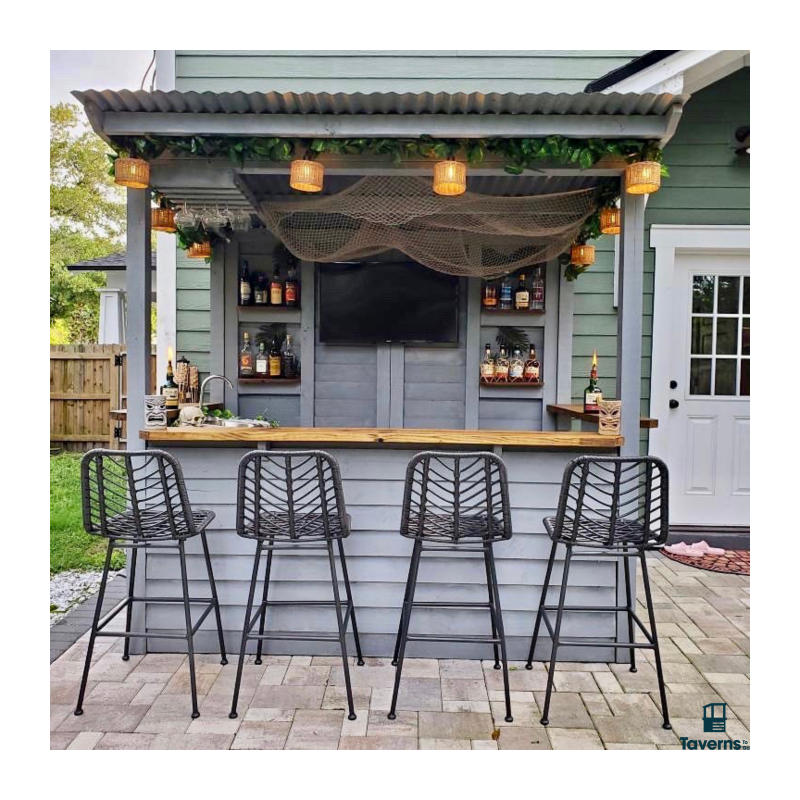 Taverns-To-Go Castlebar 8x5 Outdoor Wooden Bar Installed – (TTG-CB)