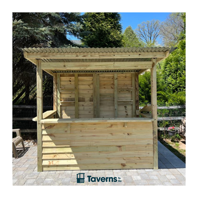 Taverns-To-Go Castlebar 8x5 Outdoor Wooden Bar Installed – (TTG-CB)