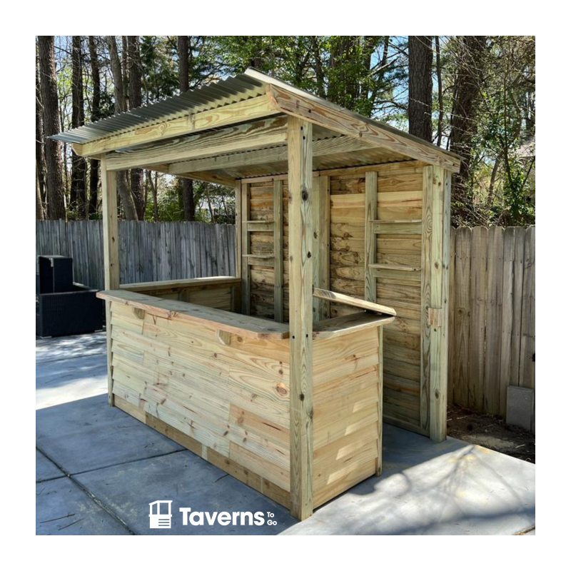 Taverns-To-Go Castlebar 8x5 Outdoor Wooden Bar Installed – (TTG-CB)