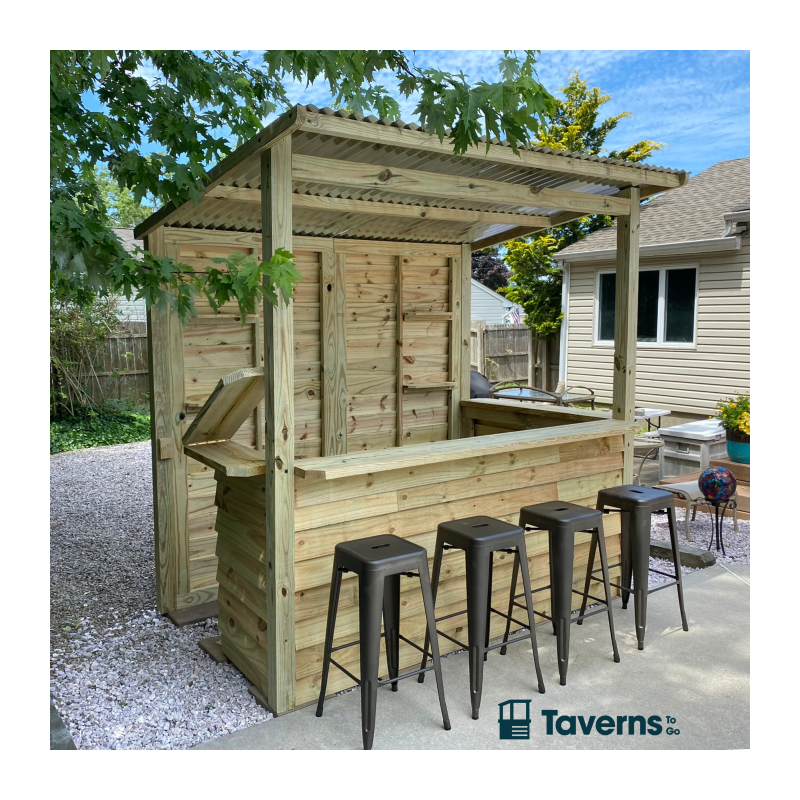 Taverns-To-Go Castlebar 8x5 Outdoor Wooden Bar Installed – (TTG-CB)