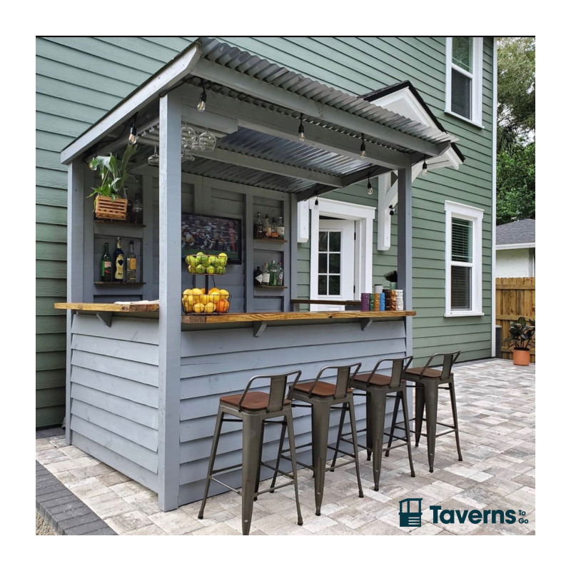 Taverns-To-Go Castlebar 8x5 Outdoor Wooden Bar Installed – (TTG-CB)