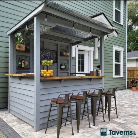 Taverns-To-Go Castlebar 8x5 Outdoor Wooden Bar Installed – (TTG-CB)