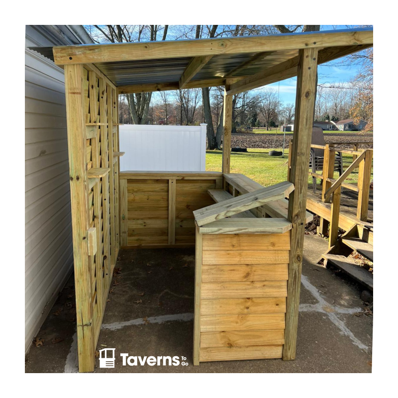 Taverns-To-Go Castlebar 8x5 Outdoor Wooden Bar Installed – (TTG-CB)