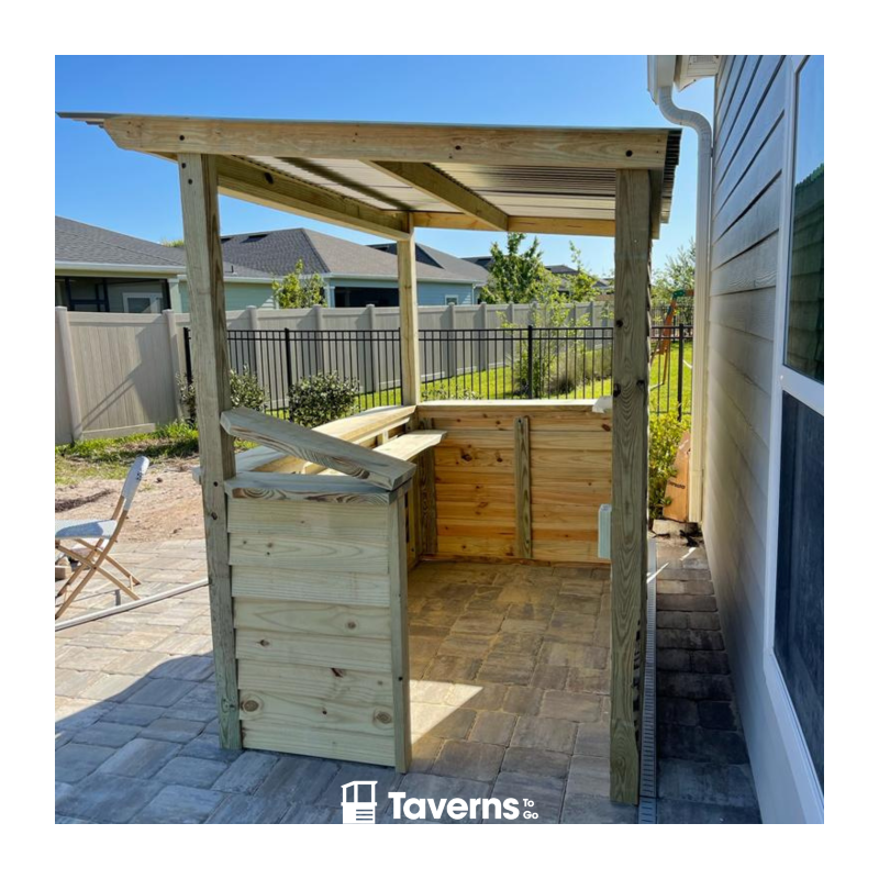 Taverns-To-Go Castlebar 8x5 Outdoor Wooden Bar Installed – (TTG-CB)