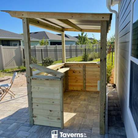 Taverns-To-Go Castlebar 8x5 Outdoor Wooden Bar Installed – (TTG-CB)