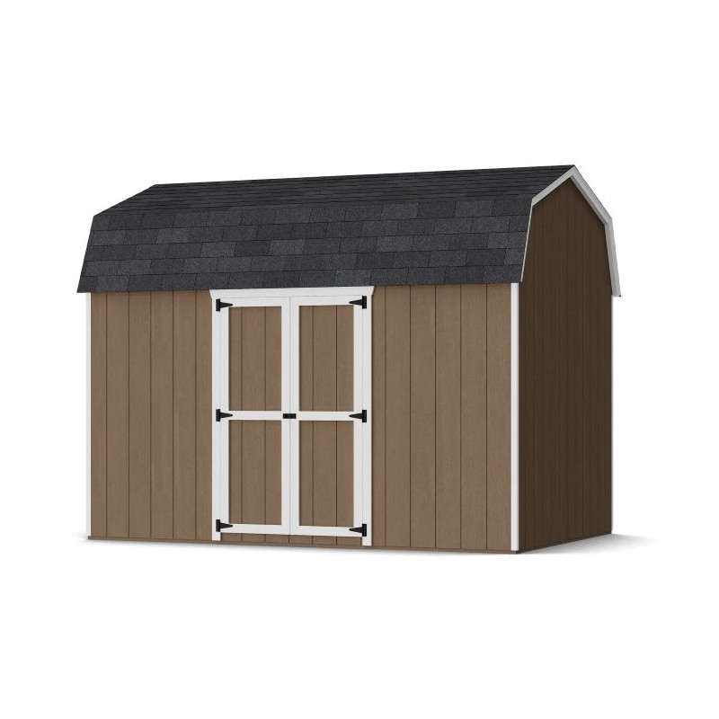 Little Cottage Co. 8x12 Value Gambrel Wood Barn Kit with 6' Sidewalls & Side Entry - (8x12 VGB-6-SE-PC)