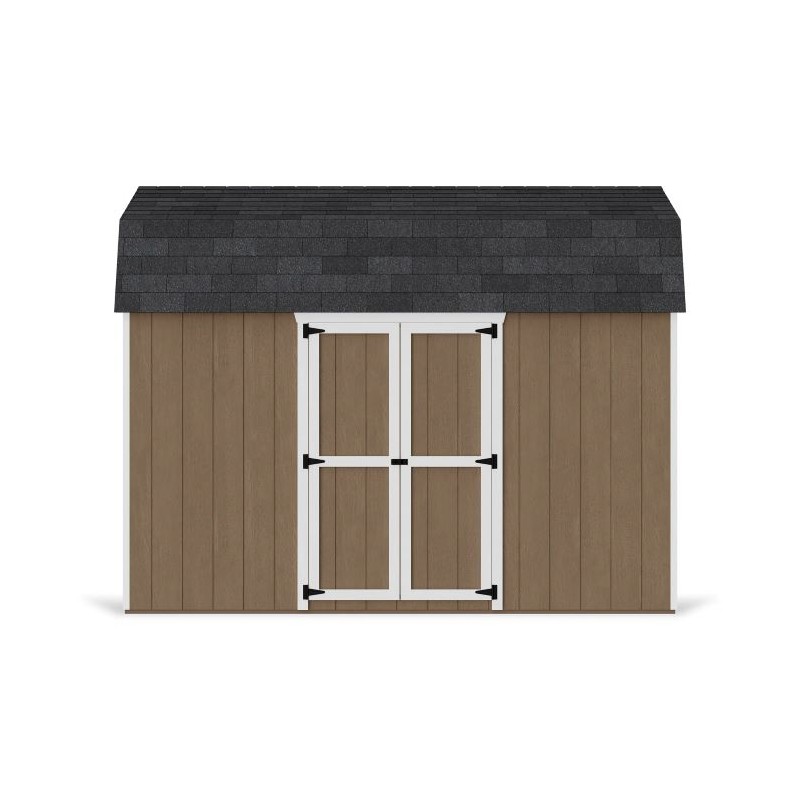 Little Cottage Co. 8x12 Value Gambrel Wood Barn Kit with 6' Sidewalls & Side Entry - (8x12 VGB-6-SE-PC)