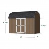 Little Cottage Co. 8x12 Value Gambrel Wood Barn Kit with 6' Sidewalls & Side Entry - (8x12 VGB-6-SE-PC)