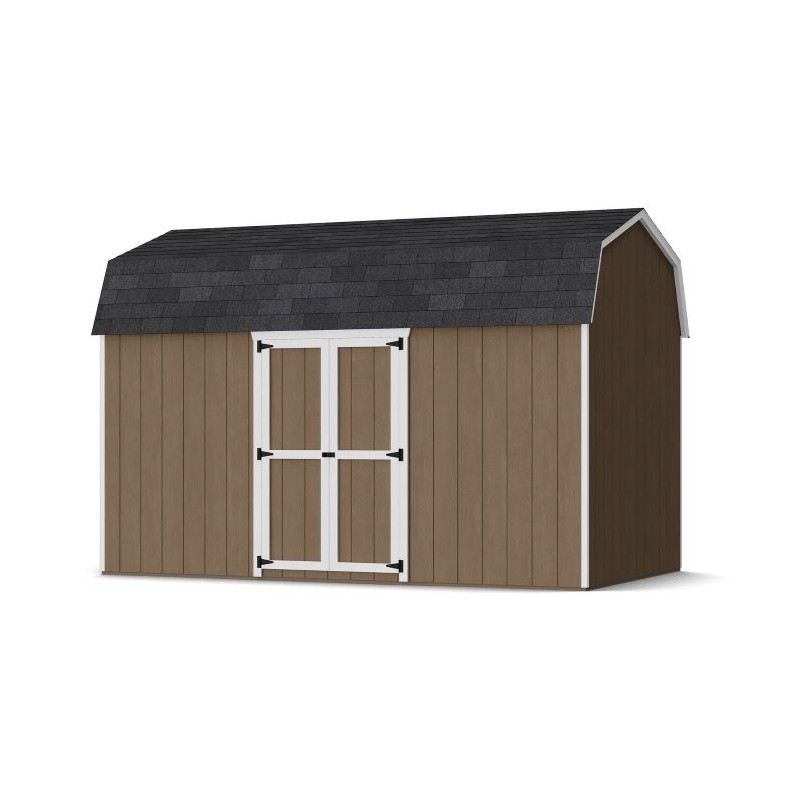 Little Cottage Co. 8x14 Value Gambrel Wood Barn Kit with 6' Sidewalls & Side Entry - (8x14 VGB-6-SE-PC)