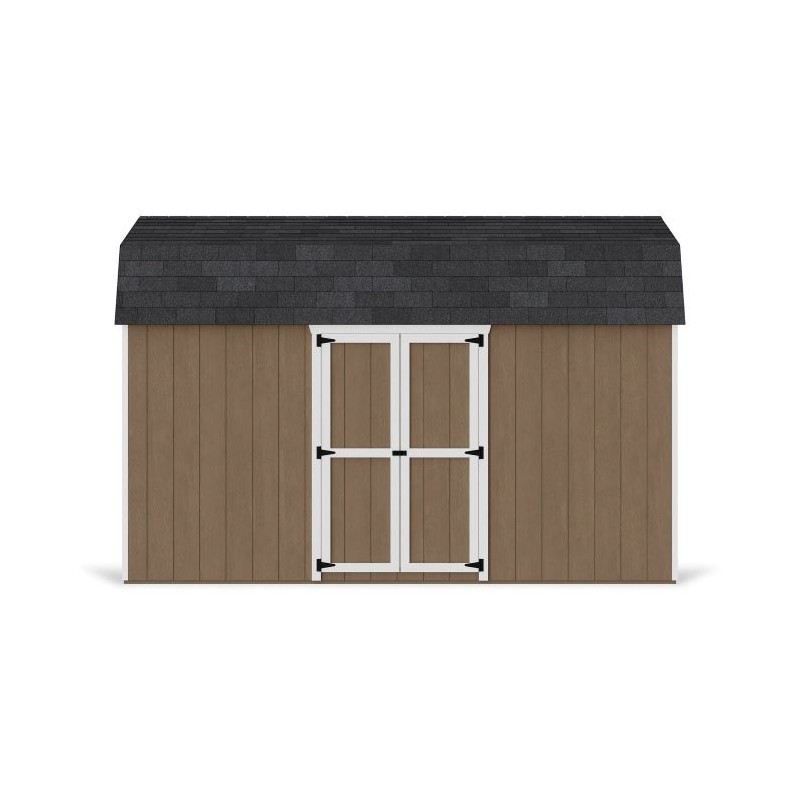 Little Cottage Co. 8x14 Value Gambrel Wood Barn Kit with 6' Sidewalls & Side Entry - (8x14 VGB-6-SE-PC)