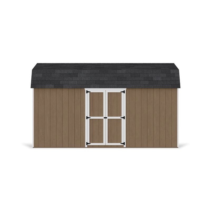 Little Cottage Co. 8x16 Value Gambrel Wood Barn Kit with 6' Sidewalls & Side Entry - (8x16 VGB-6-SE-PC)