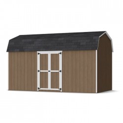 Little Cottage Co. 8x16 Value Gambrel Wood Barn Kit with 6' Sidewalls & Side Entry - (8x16 VGB-6-SE-PC)